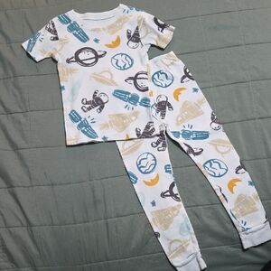 Carter's Astronaut and Planets Pajama Set - White, Blue, Gray, Tan